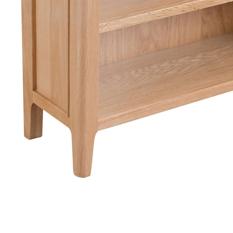 Nordic Classic Oak Wide Bookcase by Lavishway | Book Shelves and Cabinets-32176