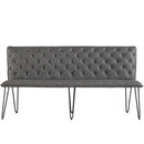 Studded Back Grey Leather Dining Bench by Lavishway | Dining Benches-31424