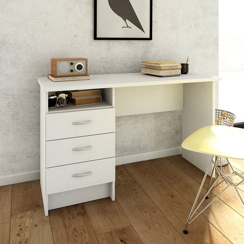 Function Plus White 3 Drawers Desk by Lavishway | Desk Pedestals-29598