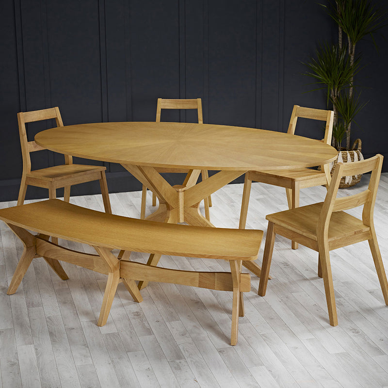 Malmo Solid Oak Round Dining Table | Lavishway UK