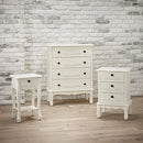 Antoinette White 1 Drawer Lamp Table by Lavishway | Side Tables-30824