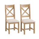 Chunky Fabric Seat Dining Chair Set of 2 by Lavishway | Dining Chairs-37179