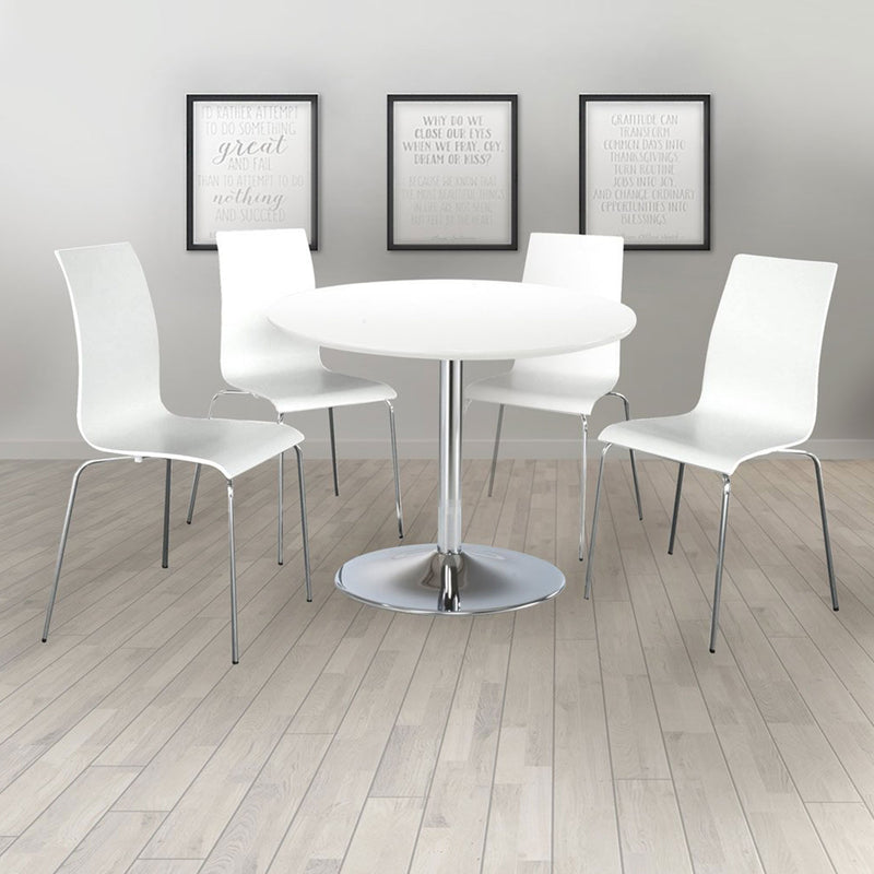 Soho Gloss Contemporary White Dining Set by Lavishway | Dining Table Set-30932
