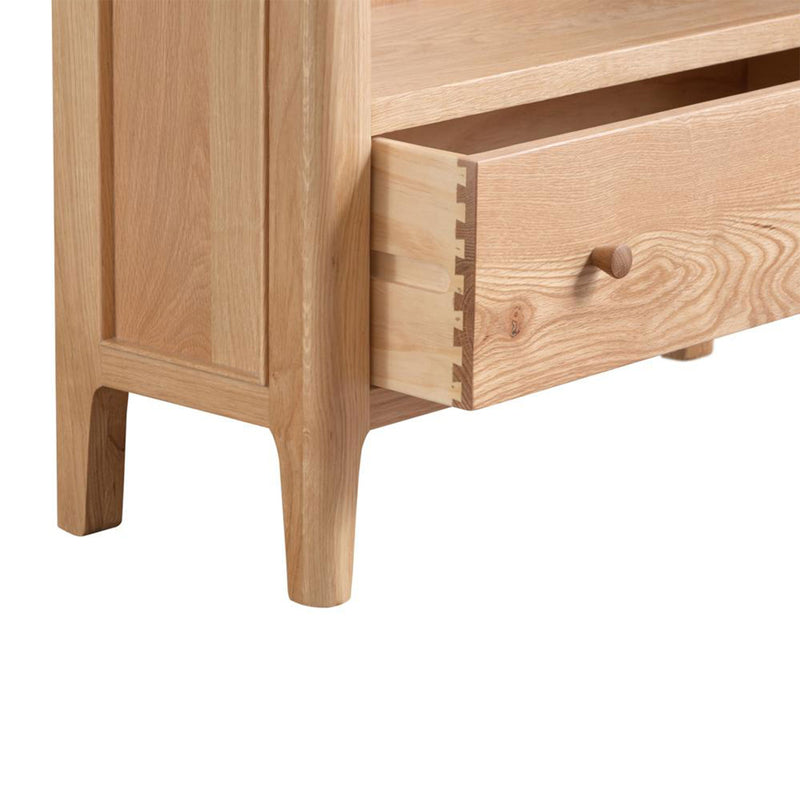 Nordic Oak Large Single Drawer Bookcase by Lavishway | Book Shelves and Cabinets-32271