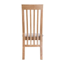 Slat Back Oak Dining Chair With Fabric Seat by Lavishway | Dining Chairs-32740