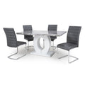 Neptune Marble Dining Table with 4 Chairs by Lavishway | Dining Table Set-27106