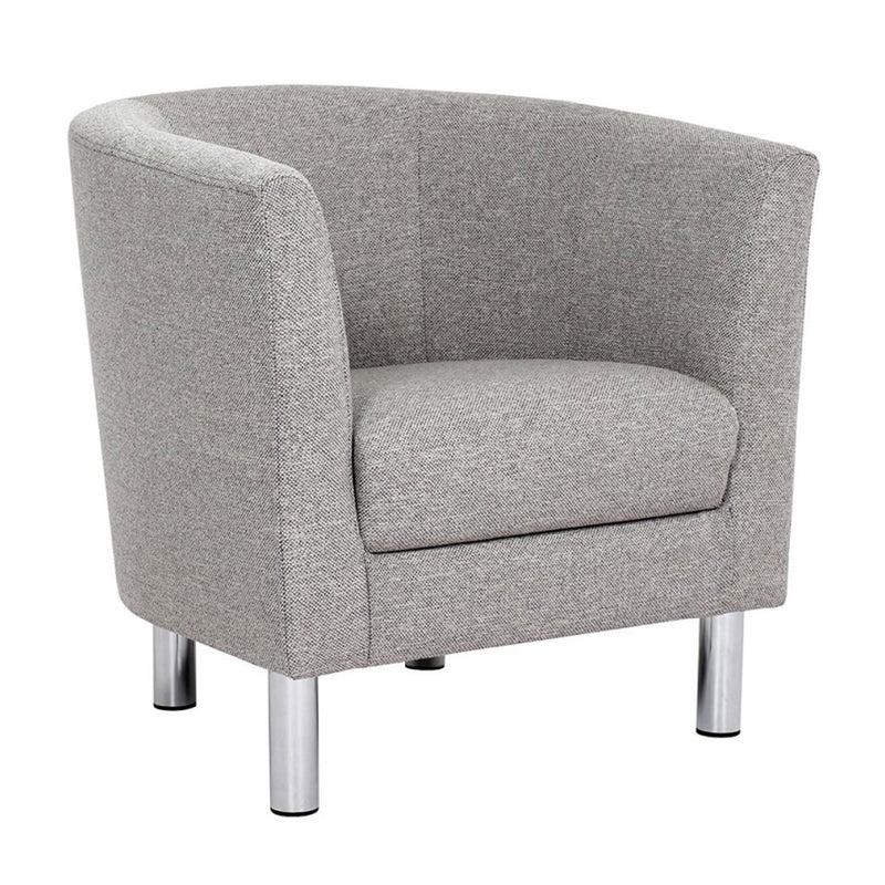 Cleveland Nova Light Grey Fabric Armchair by Lavishway | Fabric Sofas-30034