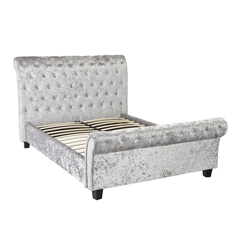 Isabella Crushed Velvet Double Bed by Lavishway | Velvet Bed-35555