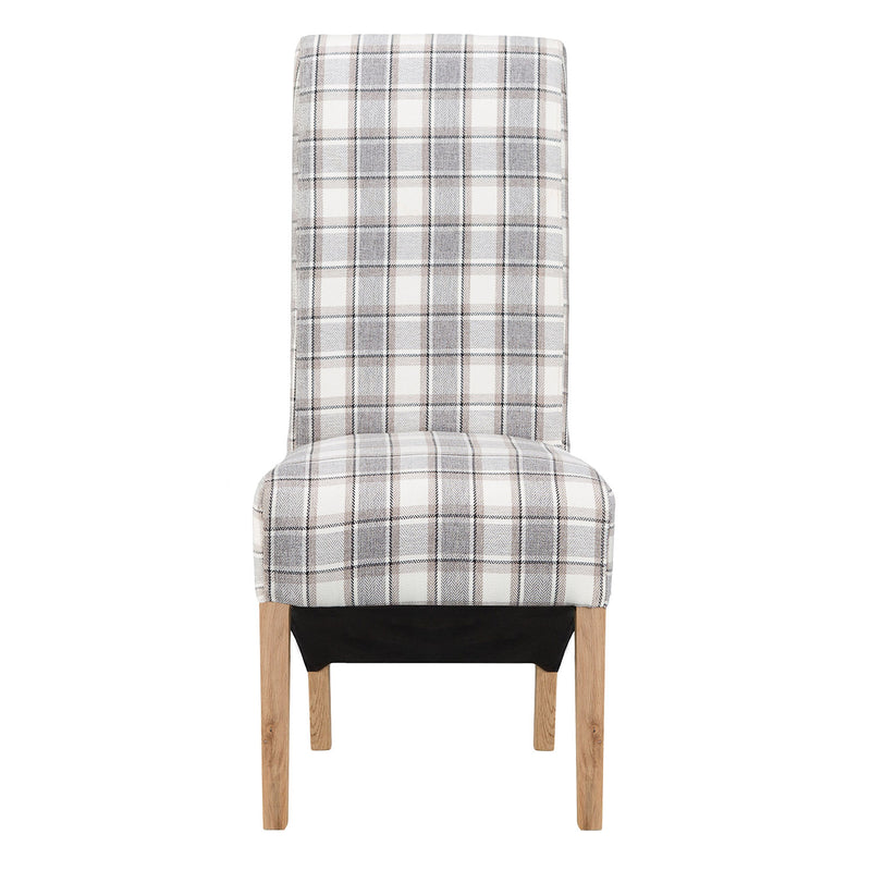 Cappuccino Check Dining Chair - Set of 2 by Lavishway | Dining Chairs-36206