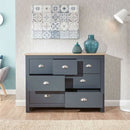 7 Drawers Wooden Chest in Slate Grey by Lavishway | Chest Of Drawers-38854
