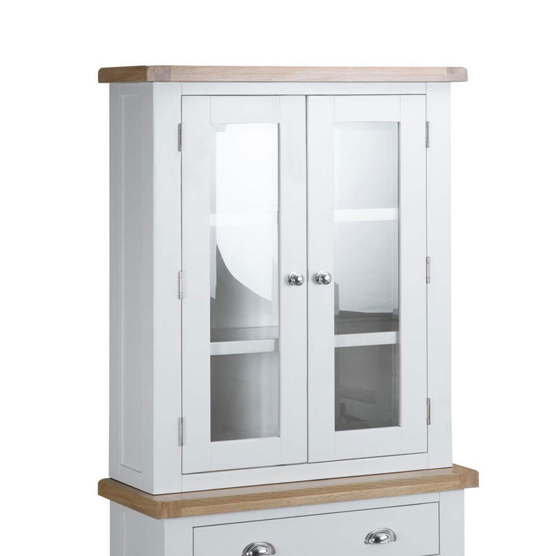 Tattershall Hutch Top White Display Cabinet by Lavishway | Display Cabinet-33033