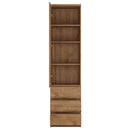 Fribo Oak Narrow 1 Door 3 Drawers Cupboard by Lavishway | Bookcases & Shelves-30316