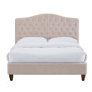 Sorrento Upholstered Pink Velvet Double Bed by Lavishway | Velvet Bed-35568