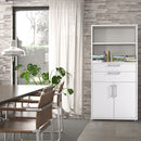 Prima White 2 Doors Bookcase With 4 Shelves by Lavishway | Book Shelves and Cabinets-29241