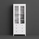 Madrid White 2 Doors and 3 Drawers Cabinet by Lavishway | Display Cabinet-29474