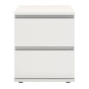 Nova White 2 Drawers Bedside Table by Lavishway | Bedside Tables-30139