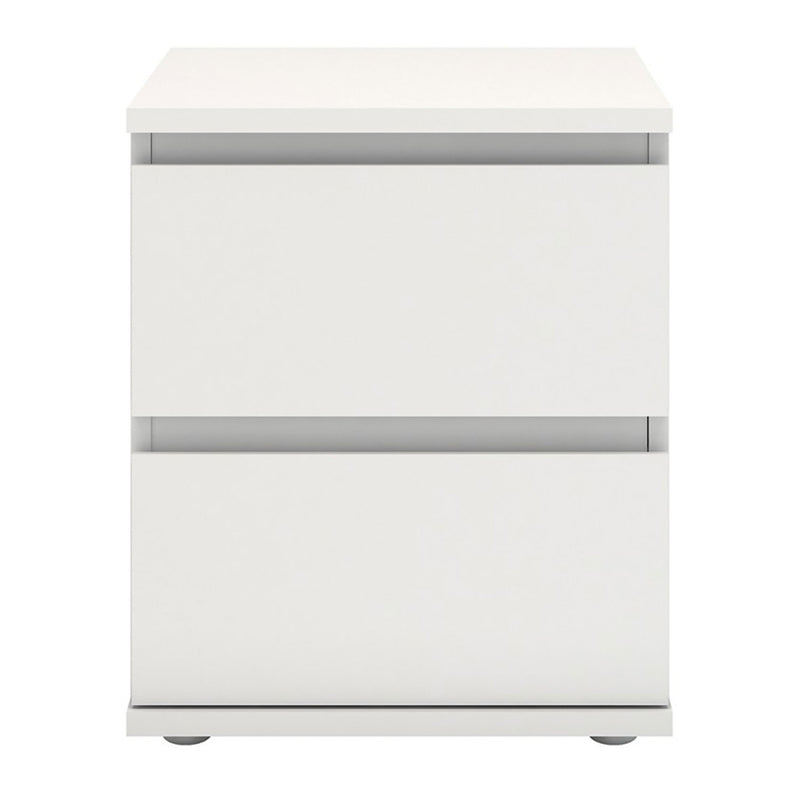 Nova White 2 Drawers Bedside Table by Lavishway | Bedside Tables-30139