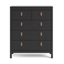 Barcelona Matt Black 2 Over 3 Chest of Drawer by Lavishway | Chest Of Drawers-30243