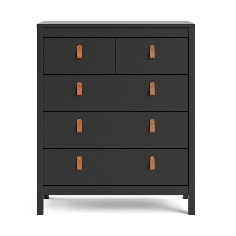 Barcelona Matt Black 2 Over 3 Chest of Drawer by Lavishway | Chest Of Drawers-30243