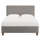 Lexie Wooden Effect Legs Velvet King Size Bed by Lavishway | Velvet Bed-35595
