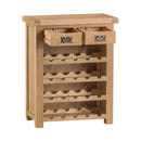Chunky Oak Small 2 Drawers Wine Rack by Lavishway | Wine Racks-32573