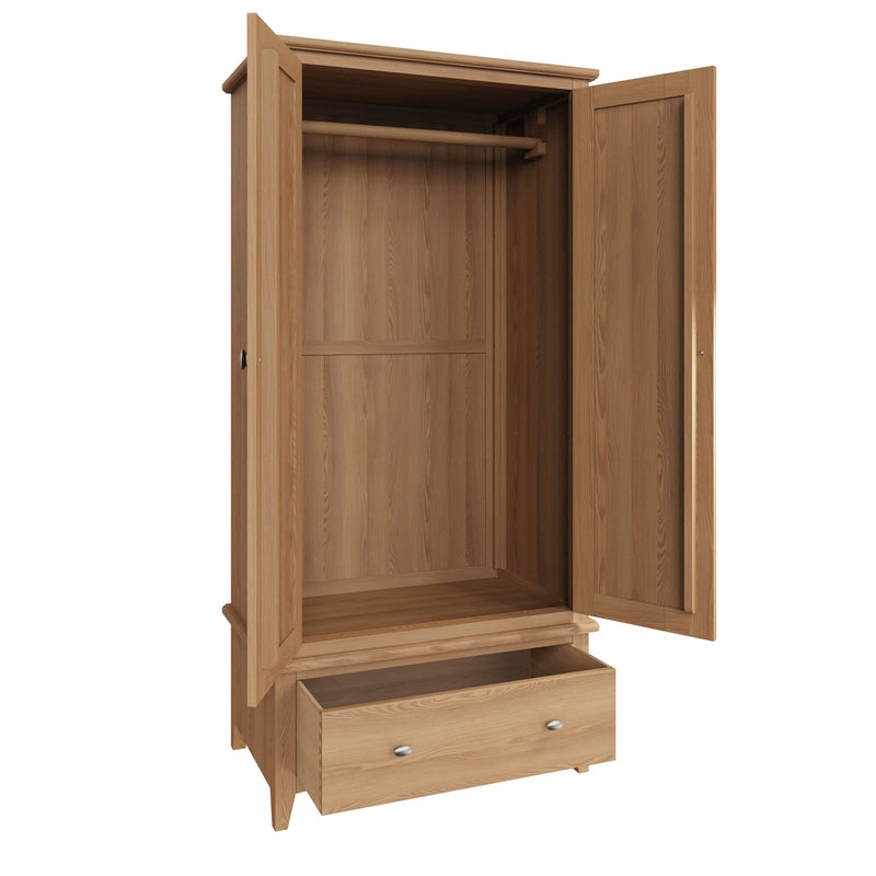 Guildford Solid Oak Gents Wardrobe by Lavishway | Wardrobe-36791