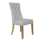 Curved Button Back Natural Dining Chair by Lavishway | Dining Chairs-32838