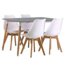 Fraser Grey Dining Table with Wooden Legs by Lavishway | Dining Tables-35327