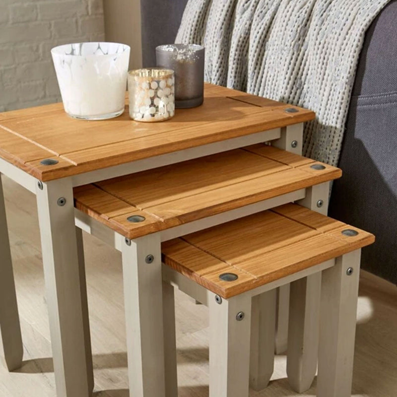 Corona Pine Grey Living Room Furniture by Lavishway | Coffee Tables-43025