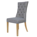 Curved Grey Fabric Dining Chair Set of 2 by Lavishway | Dining Chairs-31082