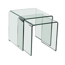 Azurro Clear Glass Nest Of 2 Tables by Lavishway | Nest of Tables-30762
