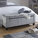Crushed Velvet Storage Bench in Grey by Lavishway | Benches & Storage Benches-43549