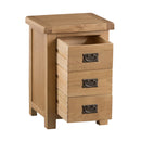 Chunky Oak 3 Drawer Large Bedside Cabinet by Lavishway | Bedside Tables-37269