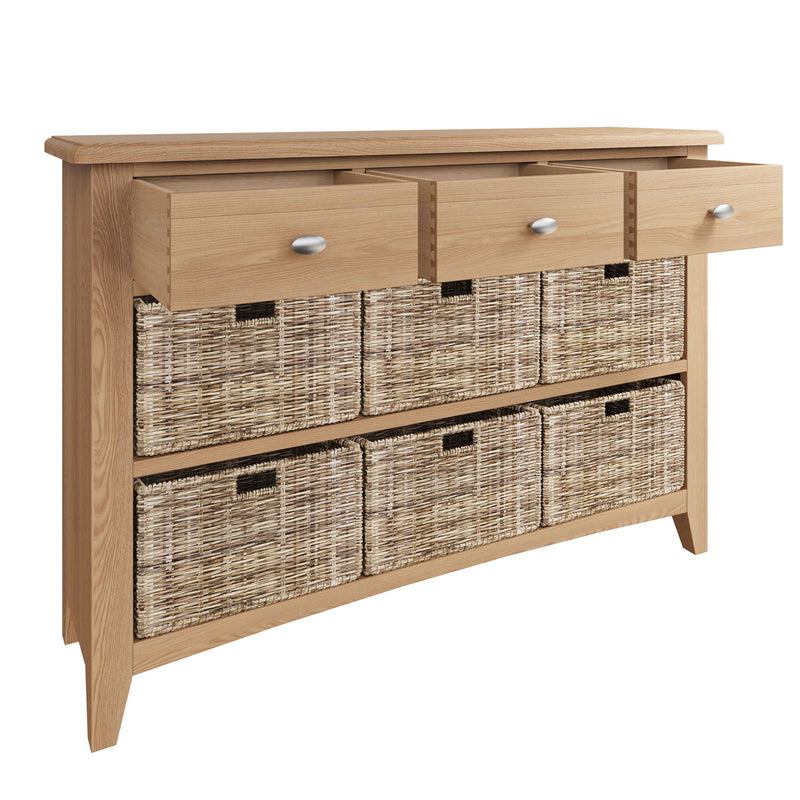 Guildford Solid Oak 3 Drawers Cabinet by Lavishway | Hallway Cabinets-32052