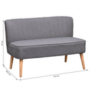 Modern Double Seat Sofa in Grey by Lavishway | Fabric Sofas-42631