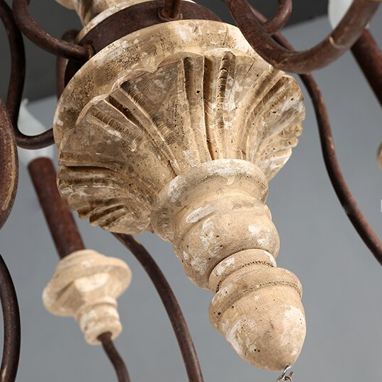 European Style Wooden Chandelier by Lavishway | Candle Holders-39538