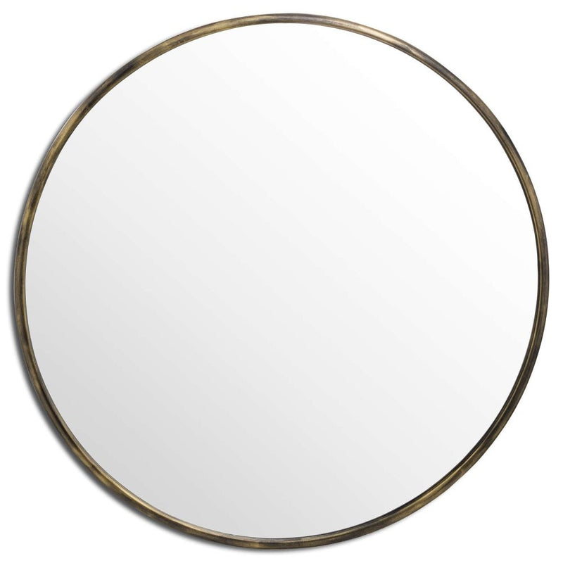 Antique Brass Large Narrow Edged Mirror by Lavishway | Wall Mirrors-40149