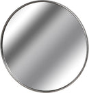 Silver Foil Large Circular Metal Wall Mirror by Lavishway | Wall Mirrors-40143