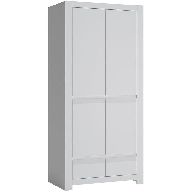 Novi 2 Door Wardrobe in Alpine White by Lavishway | Wardrobe-41754