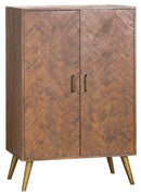 Havana 2 Doors Gold Drinks Cabinet by Lavishway | Wine Racks-40058