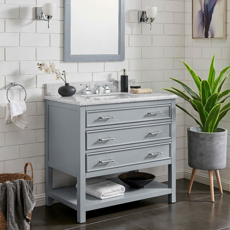 3 Drawers Marble Top Vanity Unit by Lavishway | Cupboards & Cabinets-26099