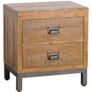 Draftsman Solid Pine 2 Drawers Bedside Table by Lavishway | Bedside Tables-40133