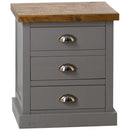 Byland 3 Drawer Bedside Table In Grey by Lavishway | Bedside Tables-40089