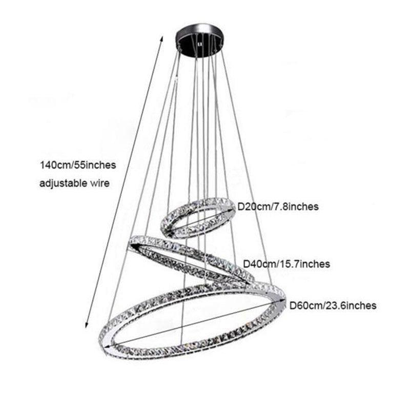 Modern Lustre Crystal LED Pendant Light by Lavishway | Pendant Lighting-50459