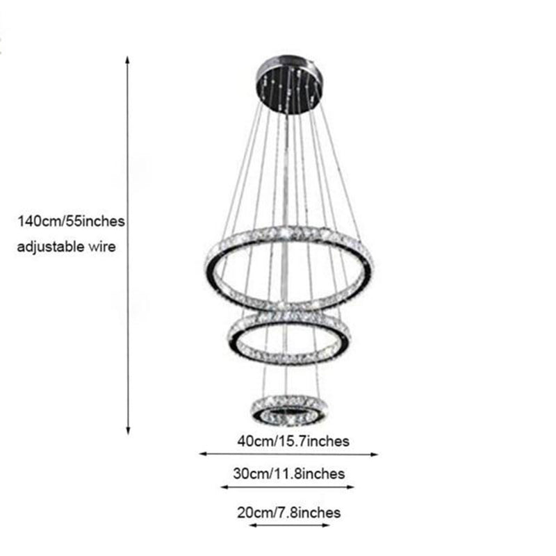 Modern Lustre Crystal LED Pendant Light by Lavishway | Pendant Lighting-50458