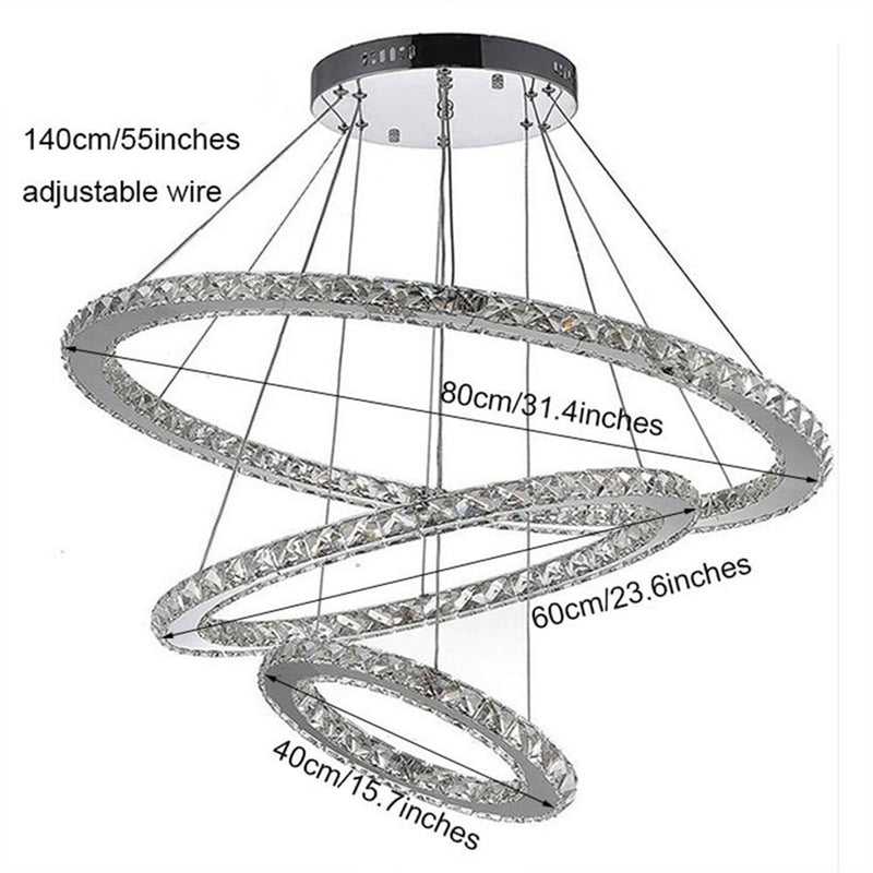 Modern Lustre Crystal LED Pendant Light by Lavishway | Pendant Lighting-50457
