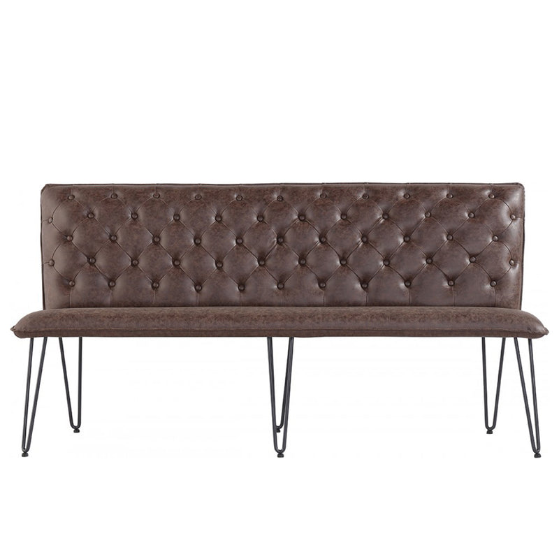 Industrial Studded Back Leather Dining Bench by Lavishway | Dining Benches-31482