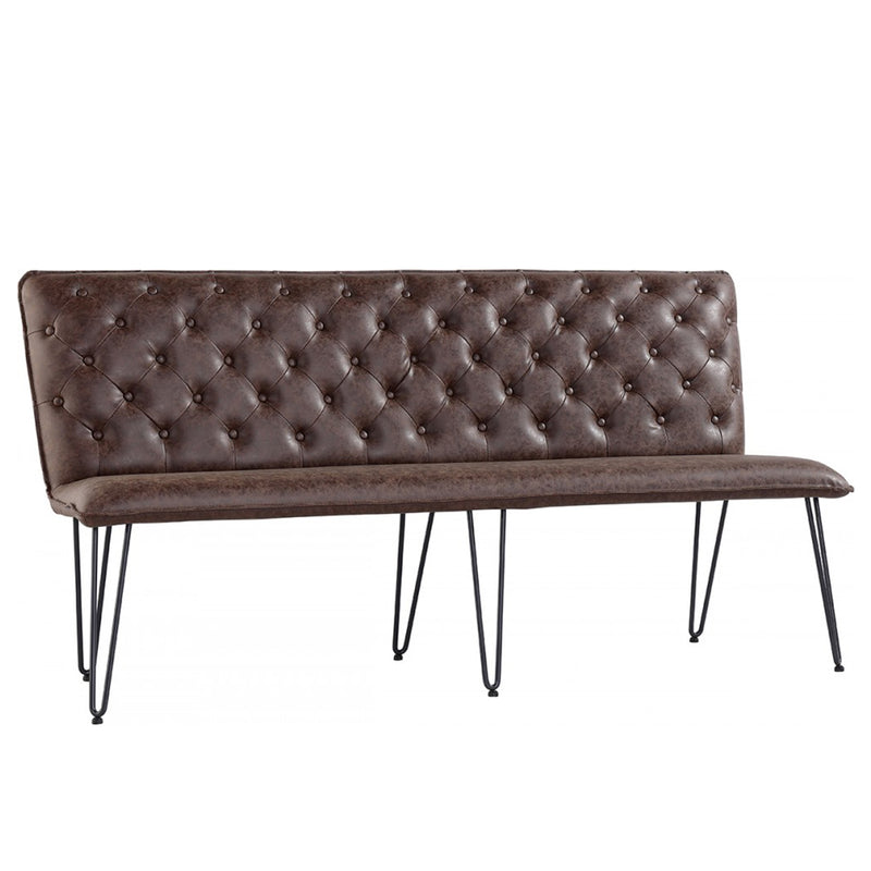 Industrial Studded Back Leather Dining Bench by Lavishway | Dining Benches-31481