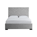 Chenille Grey Contemporary Upholstered Bed by Lavishway | Fabric Beds-38051