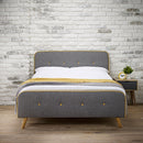 Loft Upholstered Grey Double Bed by Lavishway | Fabric Beds-35565